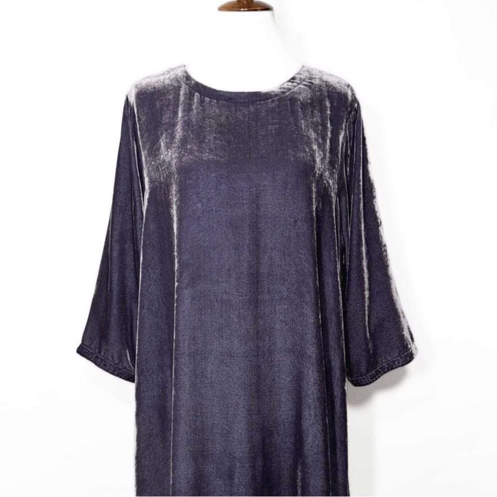 Eileen Fisher Charcoal Velvet A-Line Tunic - Picture 7 of 15